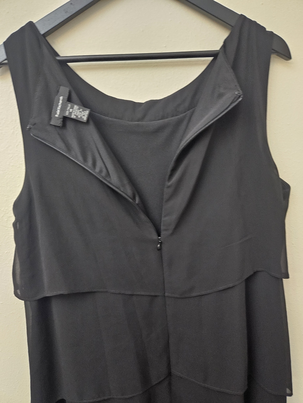 R&M Richards Black Beaded Neck Tiered Maxi Dress - Picture 4 of 9
